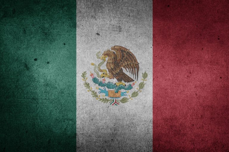 Flag of Mexico painted on cement