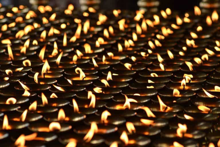 What is Diwali celebrating? It has something to do with these rows of candles.