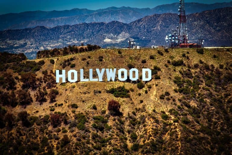 The Hollywood sign, an iconic landmark in the city of Los Angeles