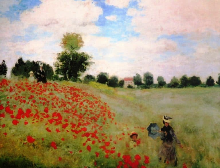 Who was Claude Monet? This painting, The Poppy Field, is part of his portfolio