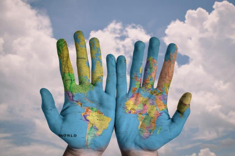 When's Earth Day? These hands with a map of the world may have the answer