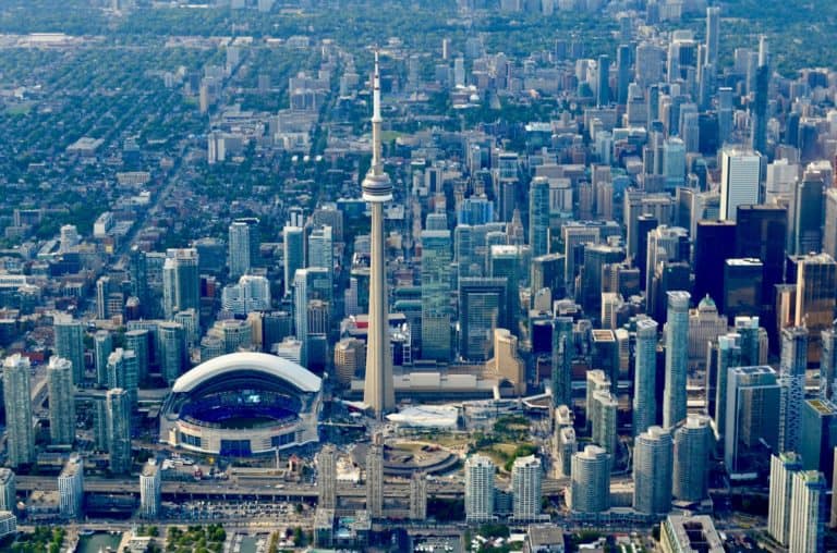 Where is Toronto? Where Rogers Centre and CN Tower, shown here, are located