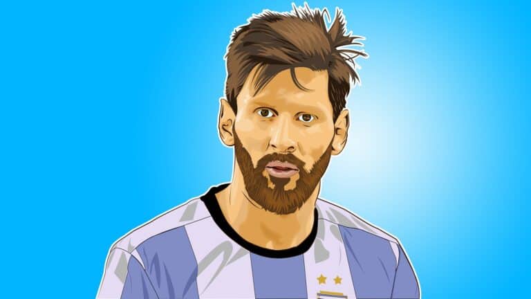 A sketch of Lionel Messi, the greatest soccer player of all time