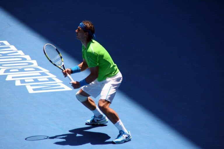 Rafael Nadal playing tennis at the Australian Open