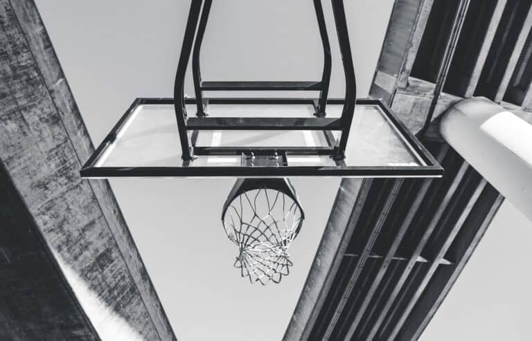 An outdoor basketball hoop like the one Nikola Jokić trained on