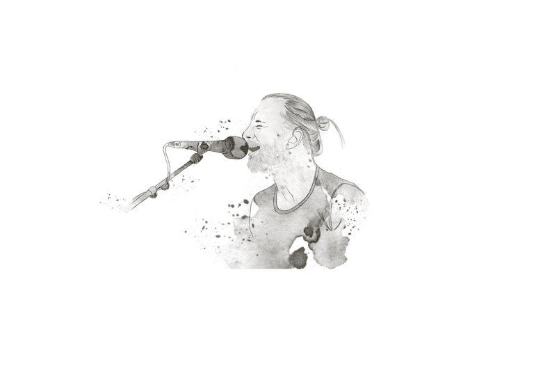 A sketch of Thom Yorke, central to the Coldplay vs Radiohead debate