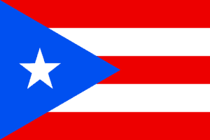 The red white and blue flag of Puerto Rico