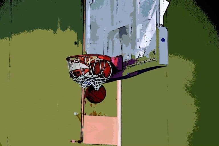 A basketball hoop, which is a source of obsession in the US in March