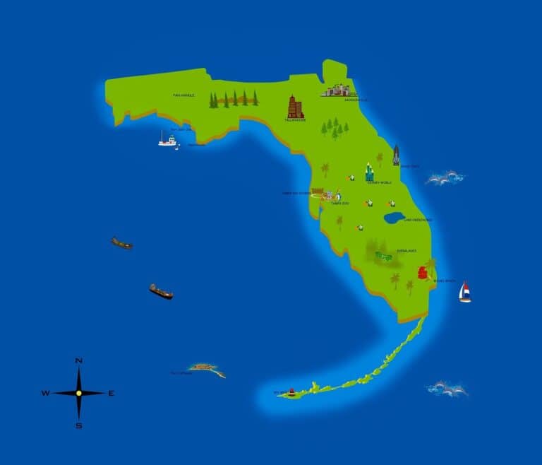 A map of the state of Florida