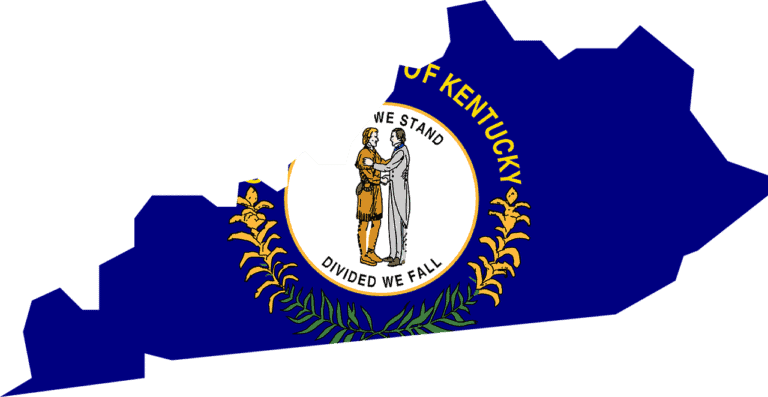 The state flag of Kentucky, with Eastern Kentucky to the east