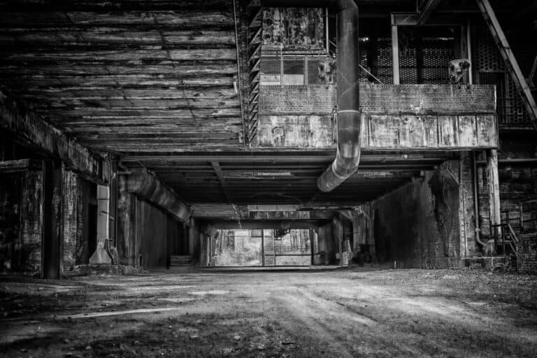 An abandoned factory in Buffalo, emblematic of the one-sided Bills-Chiefs rivalry