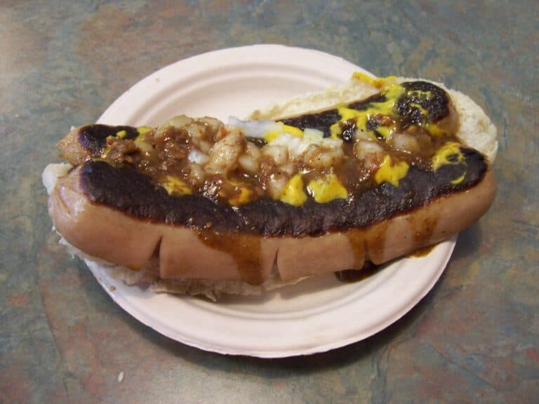 A white hot (with toppings), the best hot dog ever