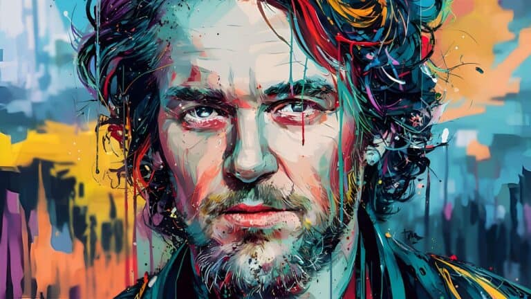 A painting of a man exhibiting his manhood