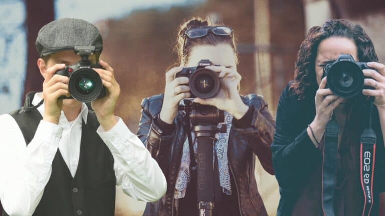 Photographers taking a picture of someone famous