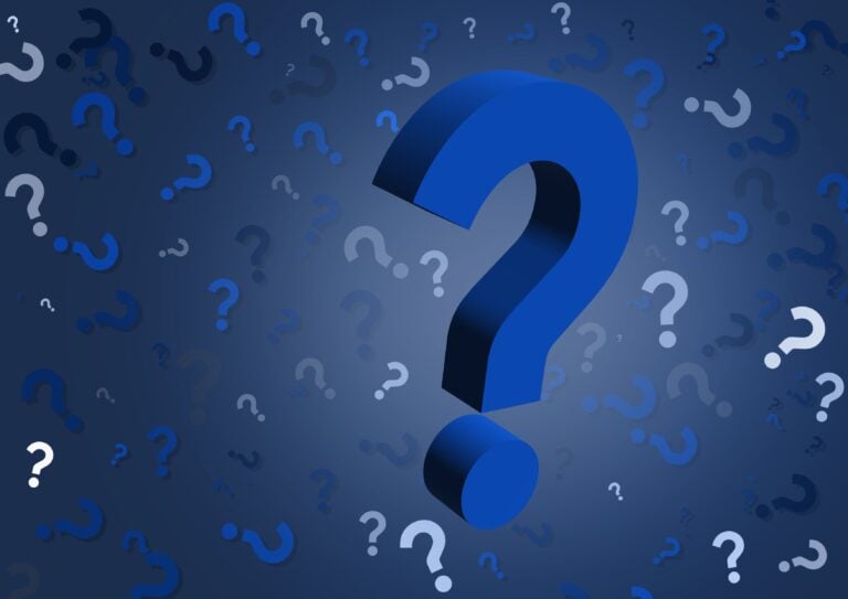 Question marks, as in Does this even mean anything?